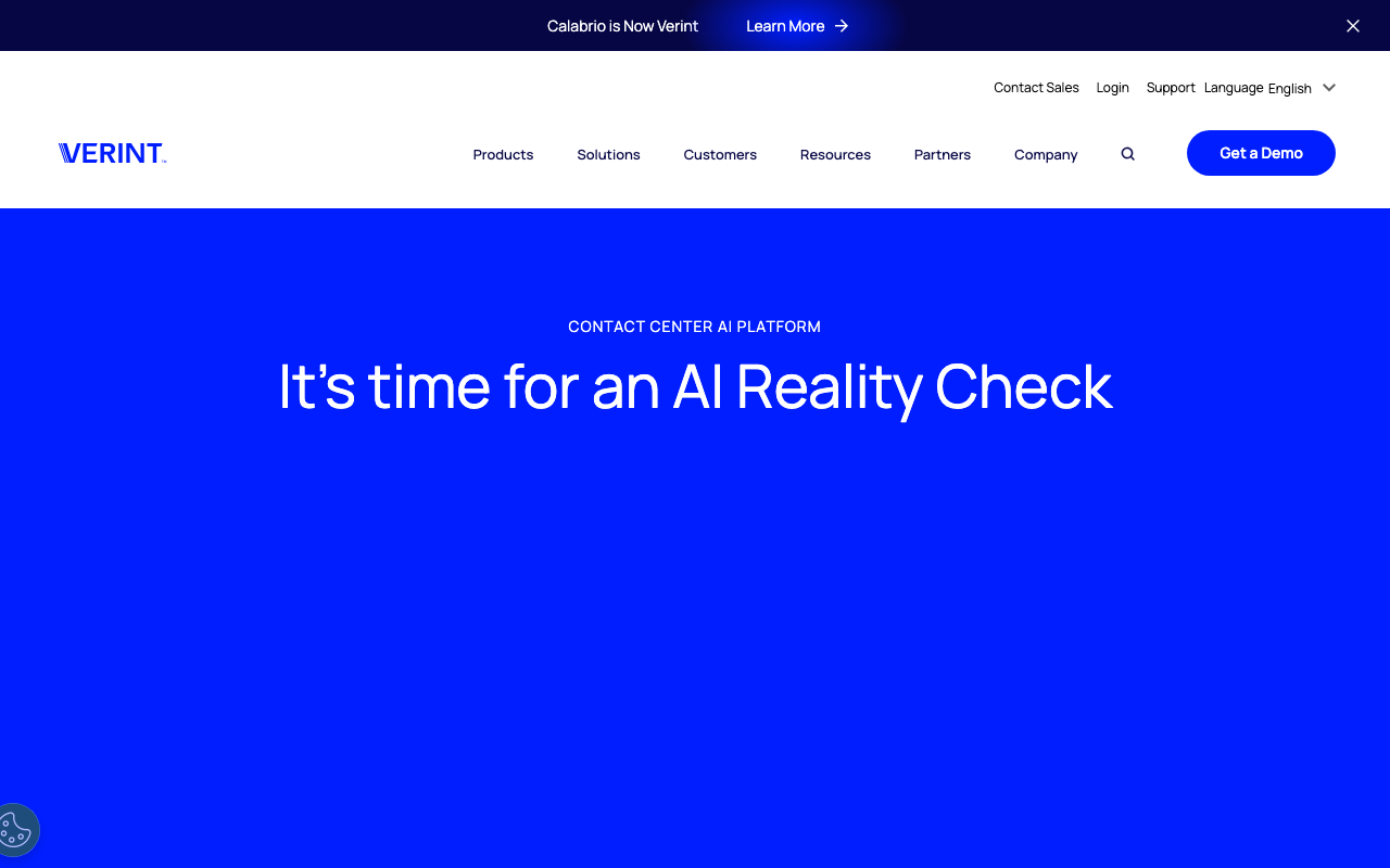 Verint homepage, customer experience and interaction analytics platform